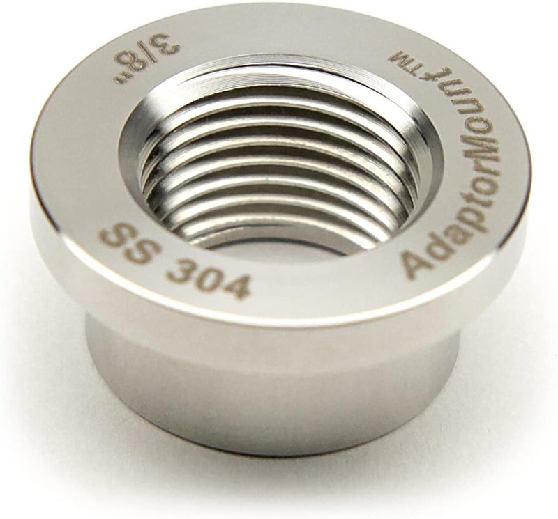 AdaptorMount G 3/8" (BSPP) Stainless Steel 304 Female Threaded Stepped Weld Bung Mounting Fitting (OD 7/8") with Top Head (OD 1.1") - Image 4